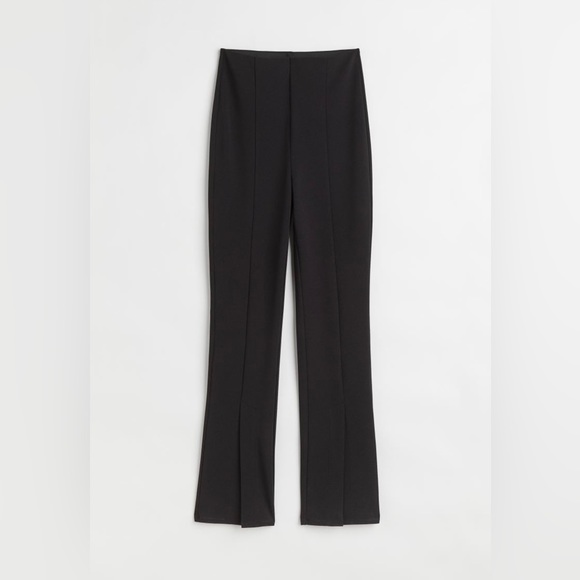 Long black flared pants with slits - Picture 1 of 6